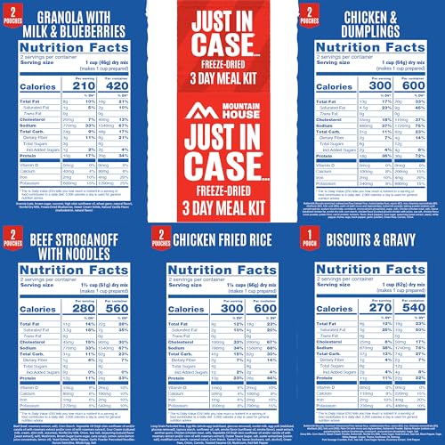 Image of Mountain House Emergency Meal Assortment Kits, Freeze-Dried Survival Food Kit for Disaster Preparedness & Long-Term Storage, 30-Year Shelf Life