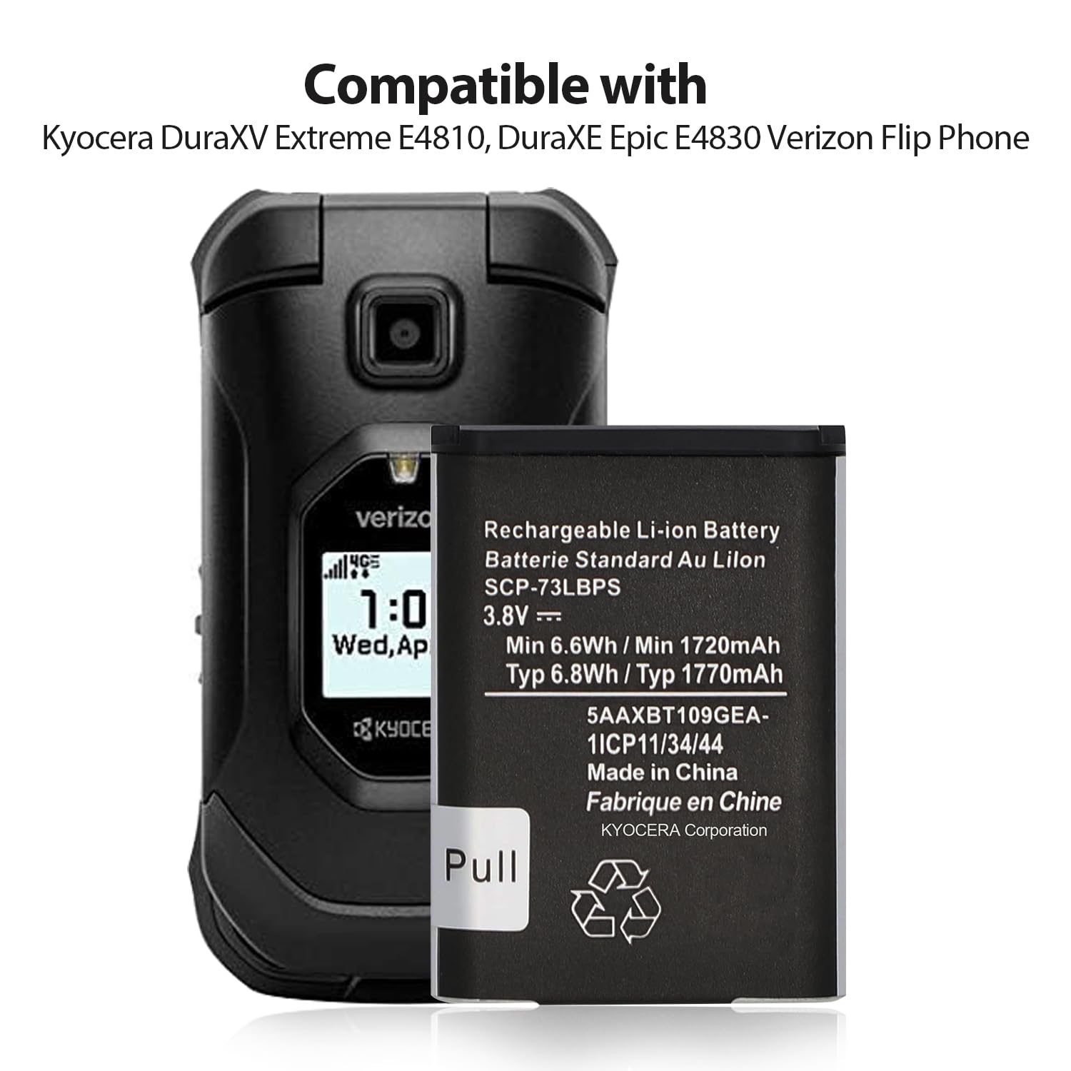 Amazon.com: DRECHAS Battery for Kyocera Flip Phone (2 Pack), SCP