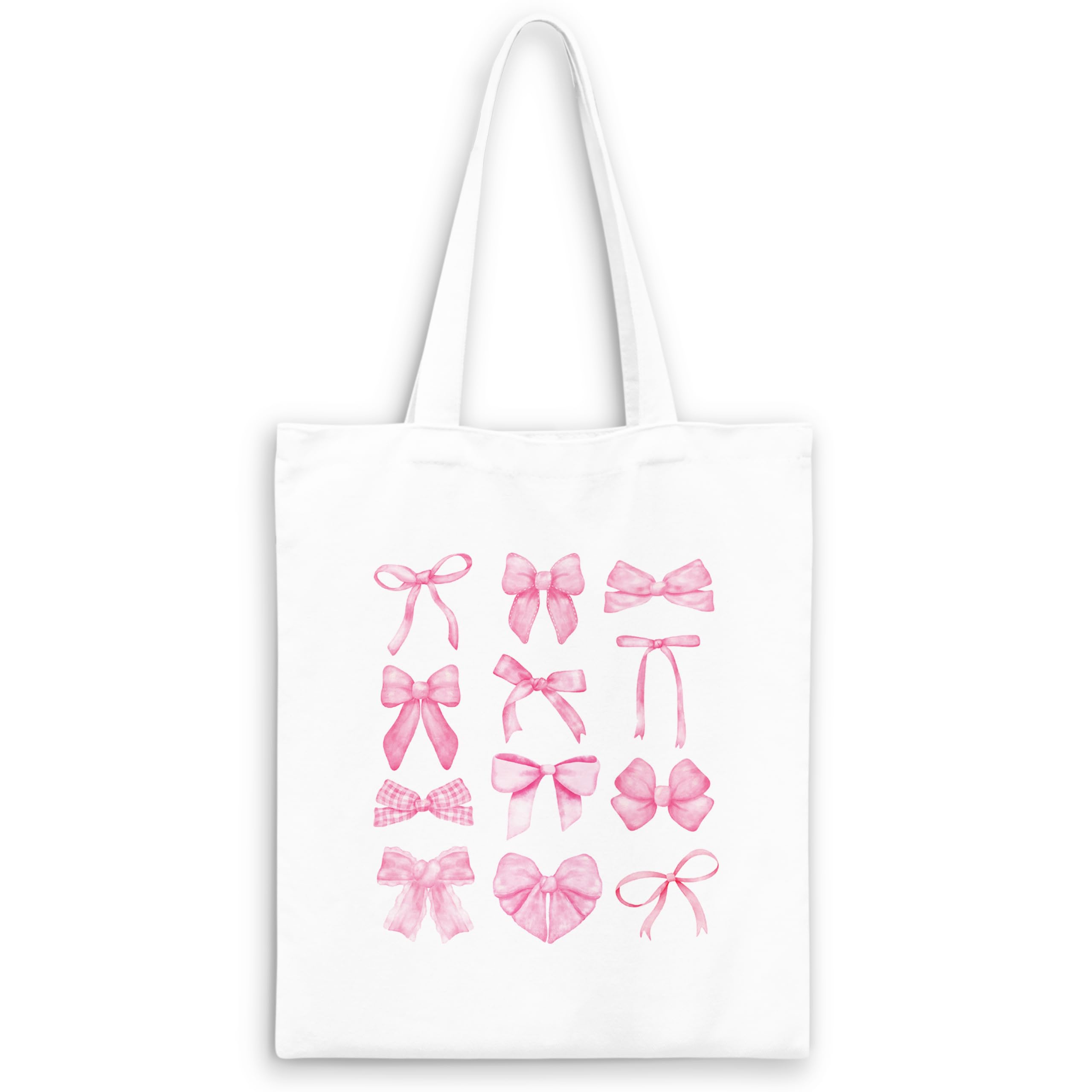 JWVK Blue Full Bow Preppy Tote Aesthetic,Coquette Preppy Trendy Gifts for Women,Reusable Grocery Bags Shopping Bags