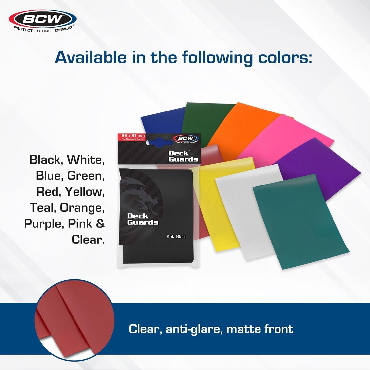 Amazon.com: BCW 1000 Double Matte Deck Guard Card Sleeves | Assorted Mix  for MTG, Pokemon, L5R, Dragon Ball | Top Loaders for Cards |10 Vibrant  Colors