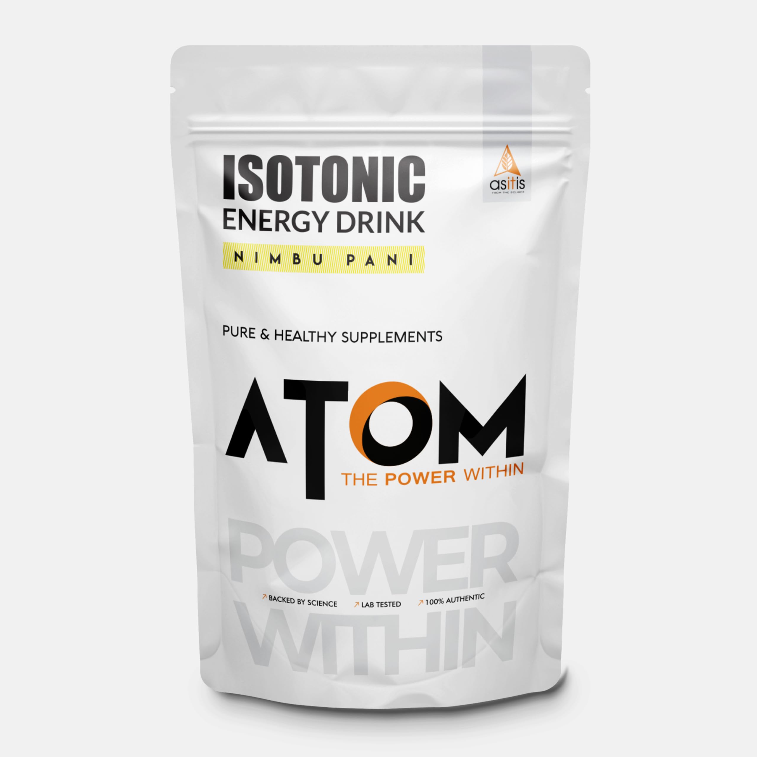 AS-IT-IS ATOM Isotonic Energy Drink 1kg | 104 kcal Energy | Non-GMO Electrolyte Mix | Regulates Fluid Balance | Nimbu Pani Flavor