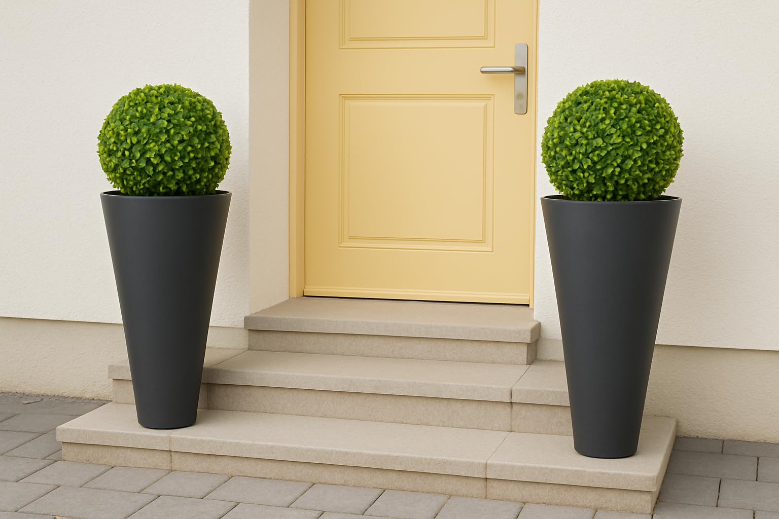 Buxus - Bola de boj sintética para decoración de jardín, color verde (28 cm)