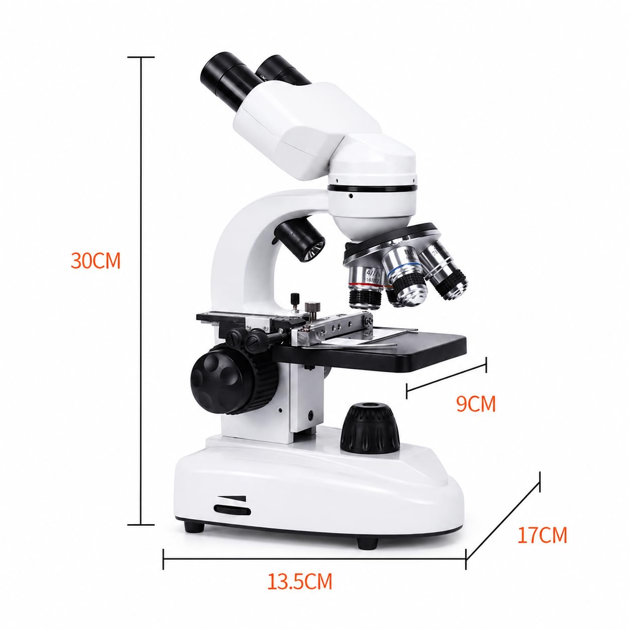 Microscopio biologico HD 30000X 50000X 70000X con custodia per il trasporto, set binocolo con doppio LED e adattatore per telefono