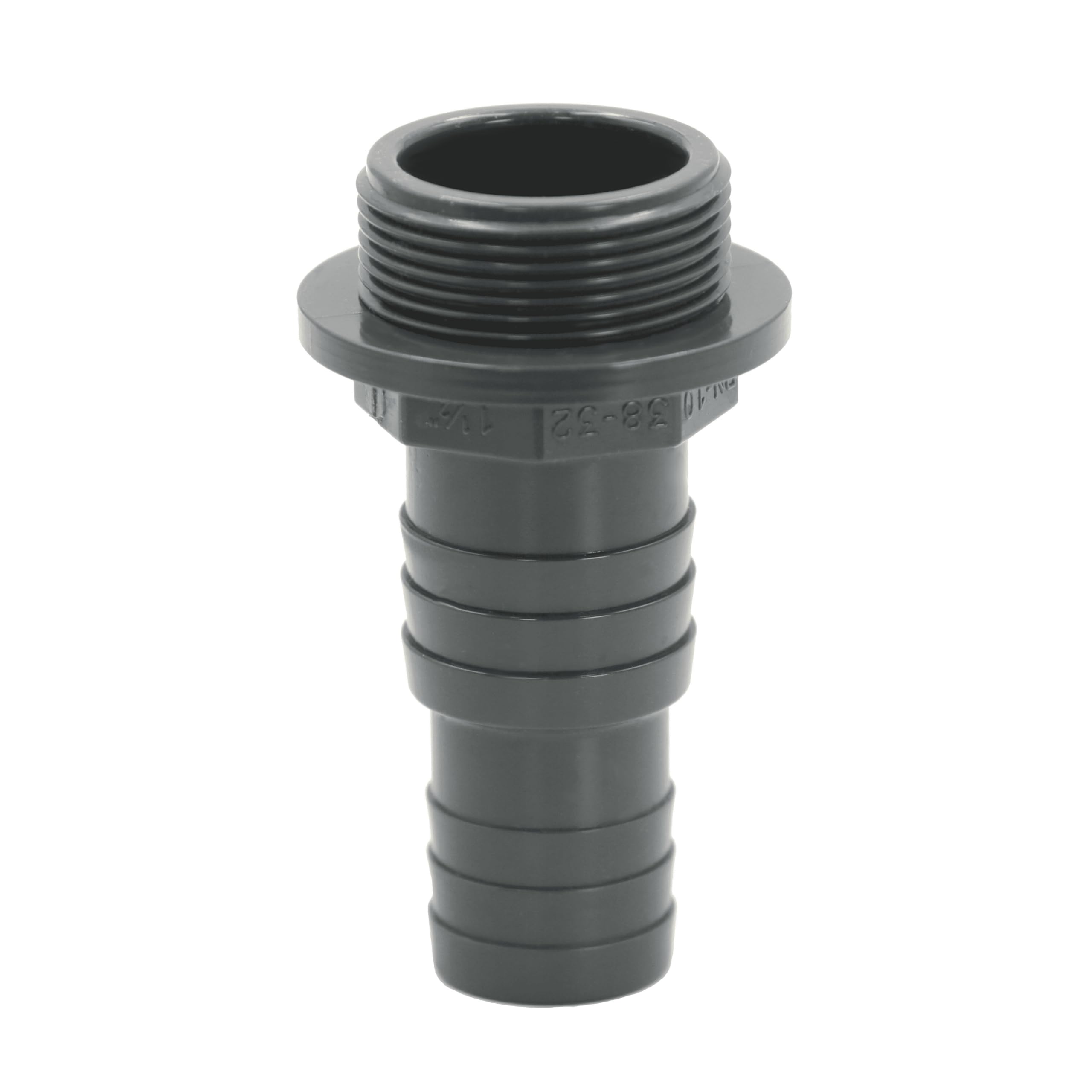 HAF 8X PVC Druckschlauchtülle mit 32mm 38mm x 1 1/2" | Schlauchtülle x Außengewinde | Schlauchverbinder aus grauem PVC-U | PN16 für Poolfitting, Pool, Schwimmbad, Poolverrohrung, Druckleitung