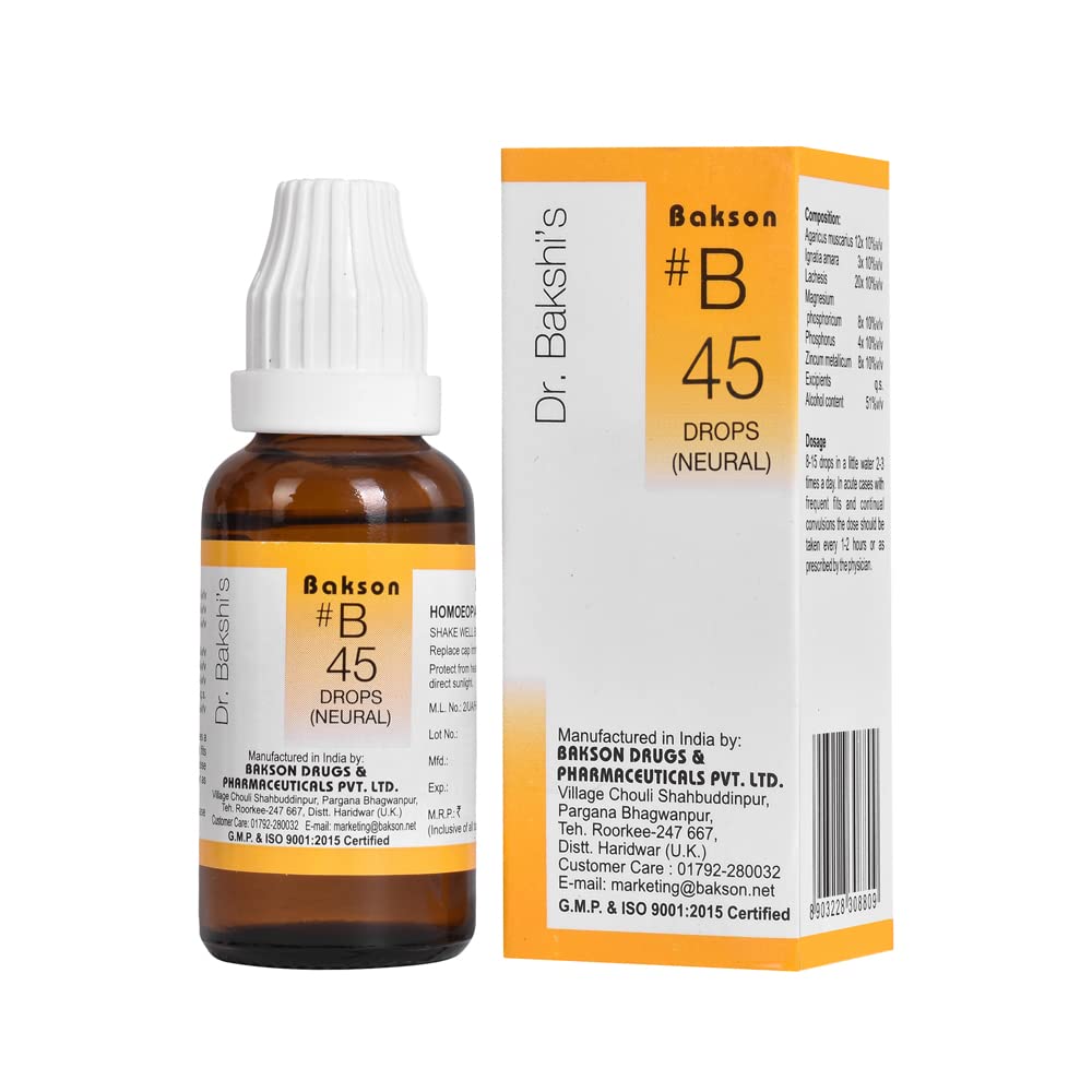 See full amazon price history chart for Dr. Bakshis BAKSONS HOMOEOPATHY # B 45 Neural Drops (30 ml) Dr. Bakshis BAKSONS HOMOEOPATHY # B 45 Neural Drops (30 ml) (B0BWJ7YDGC) Amazon Price History, Amazon Price Tracker