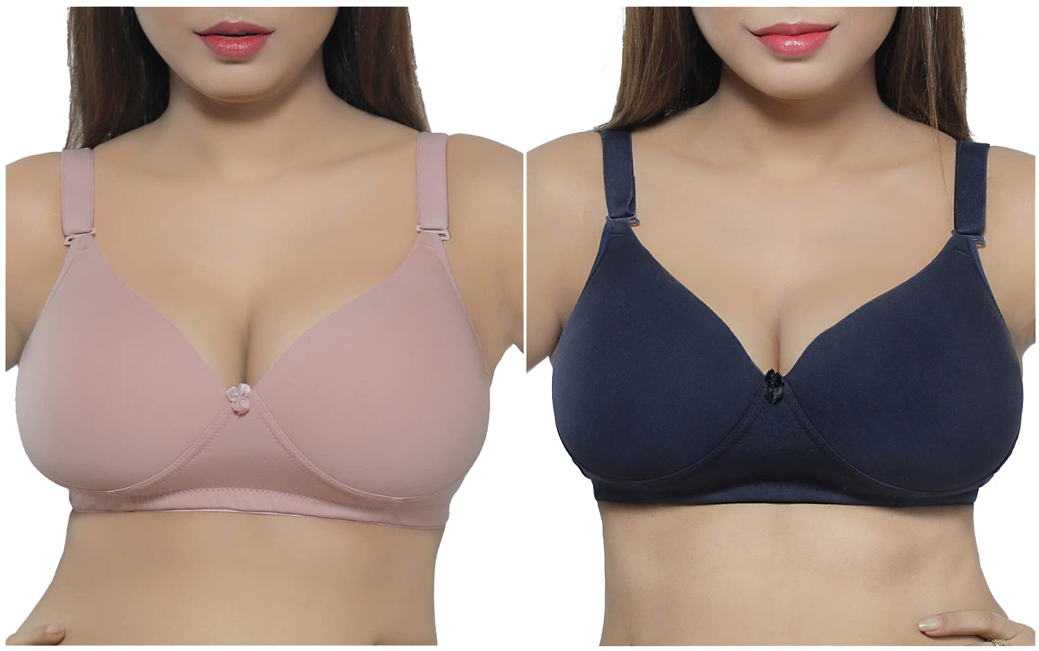 D DIVINE Reason for million smilesWomen's Cotton Lycra Lightly Padded Non-Wired Multiway Convertible T-Shirt Bra
