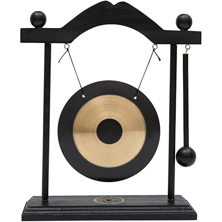 Gong In Ottone Feng Shui Da Scrivania - Con Supporto Legno, Per Meditazione E Decorazione Zen - Foto 2