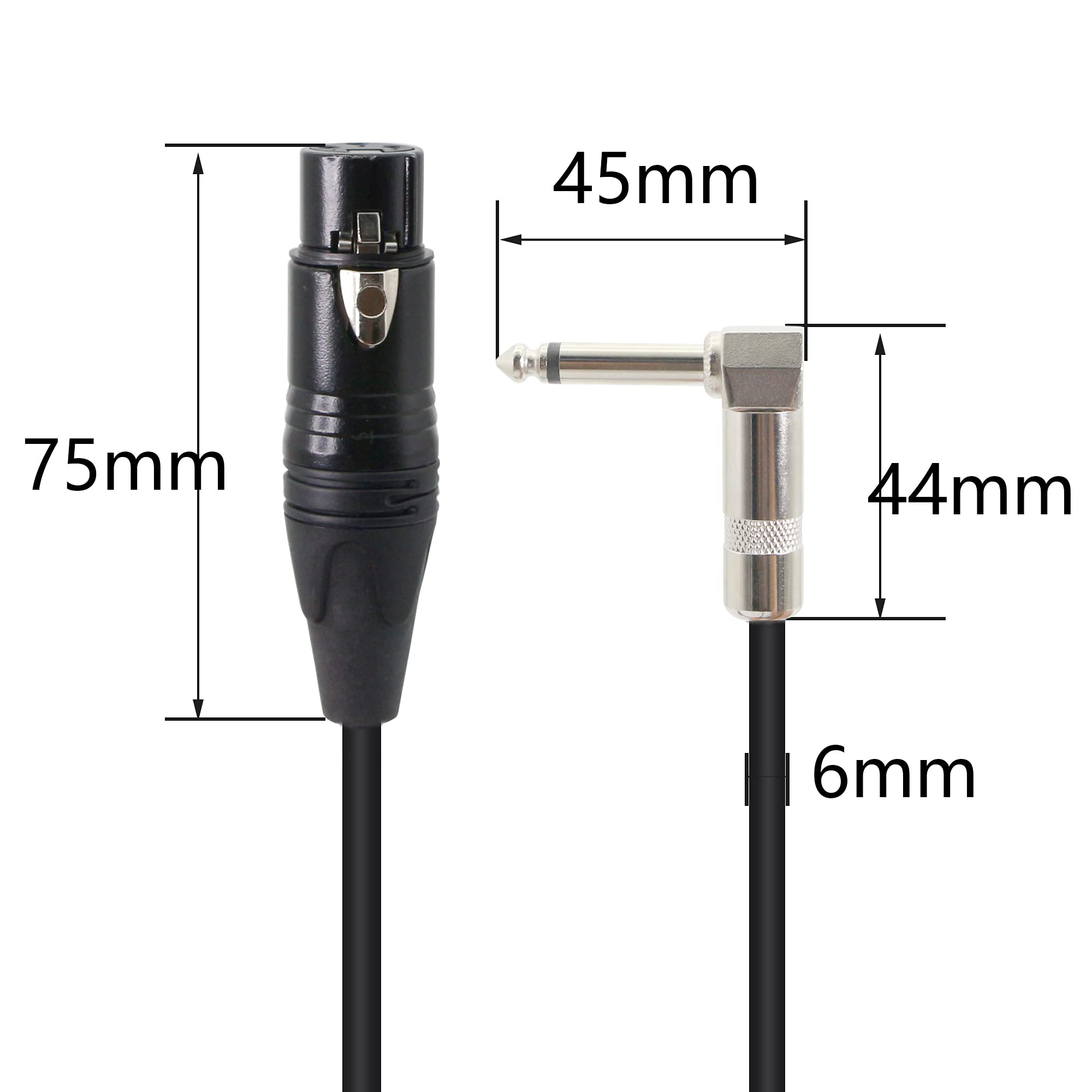 Cavo Mono 6.35mm A XLR Femmina Angolo Retto - 50 Cm, Per Microfoni, Mixer E Amplificatori - Foto 8