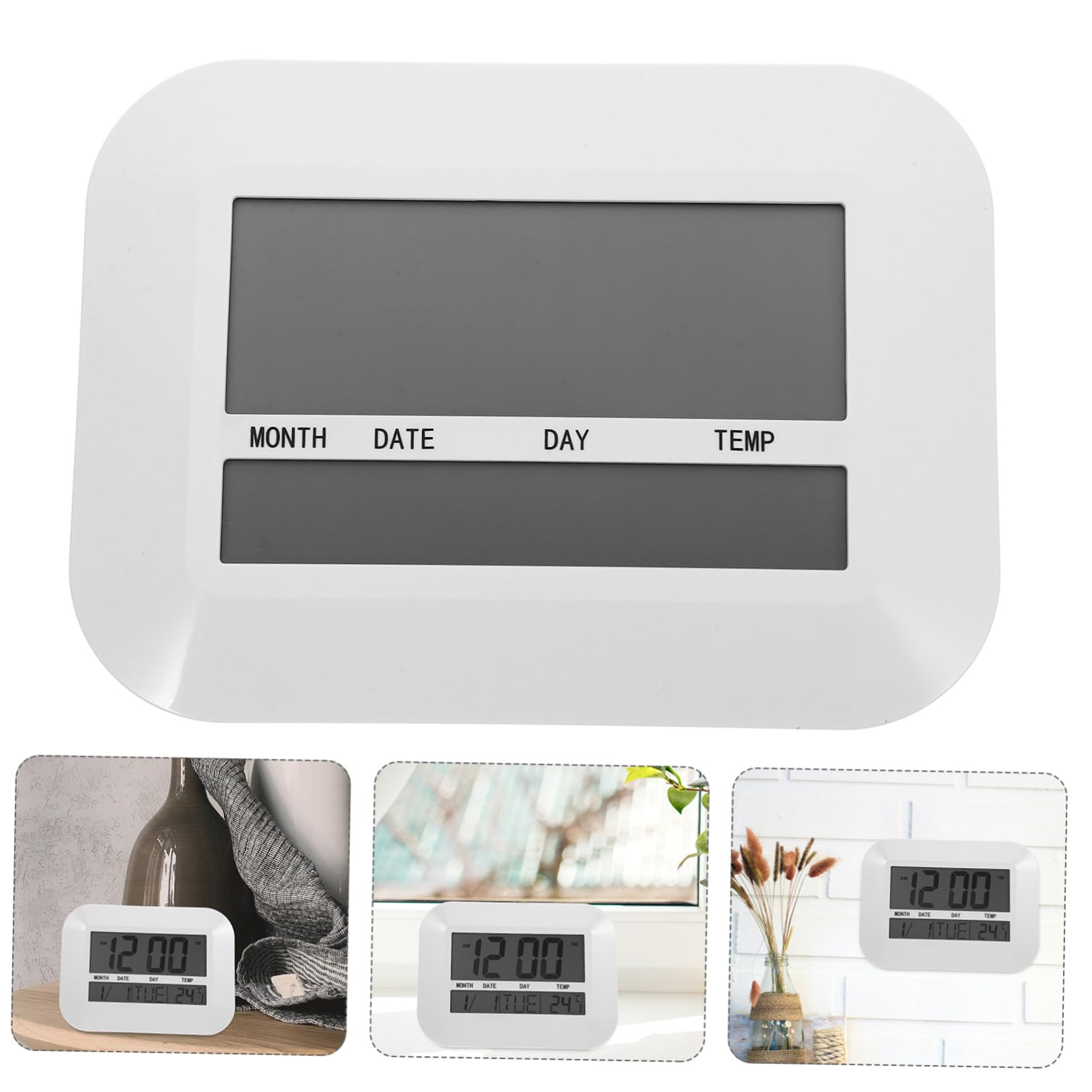 GALPADA Orologio da Parete Digitale Multifunzione Temperatura, Grande Schermo Lcd, Design Semplice in Abs, per Casa e Scuola