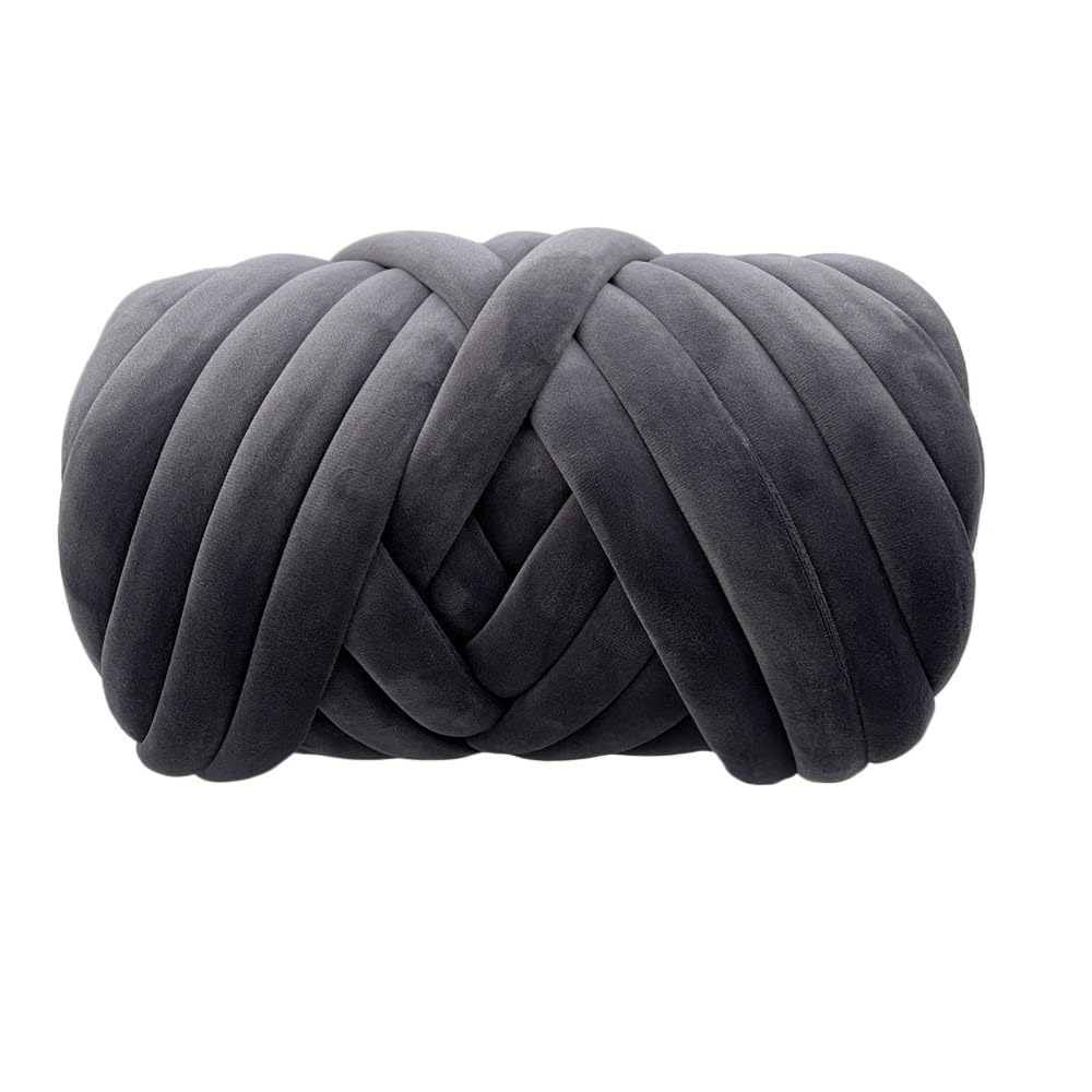 Hilo grueso para tejer con los brazos Hilo grueso for tejer a mano 1KG Multicolor(Dark Gray 1KG)