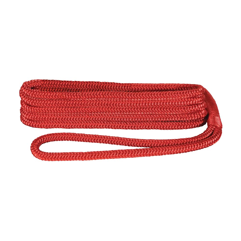 Extreme Max BoatTector 3006.3008 Lot de 4 Lignes d'ancrage en Nylon à Double Tresse, 0,95 cm x 4,6 m, Rouge