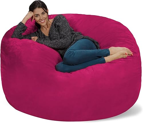 Miniatura 57 de Chill Sack Puf - Sillón gigante de espuma viscoelástica de 5 pies, sofá grande con funda de microfibra suave, color negro ónix Micro Gamuza - Negro