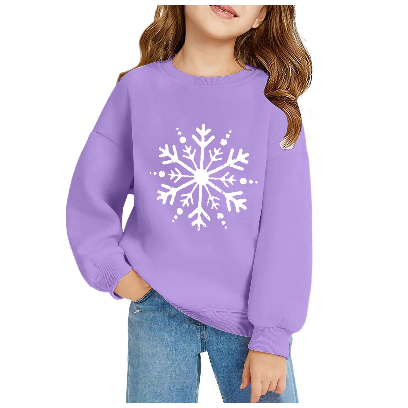 Felpa Ragazza Senza Cappuccio con Stampata Pullover Invernale Calda