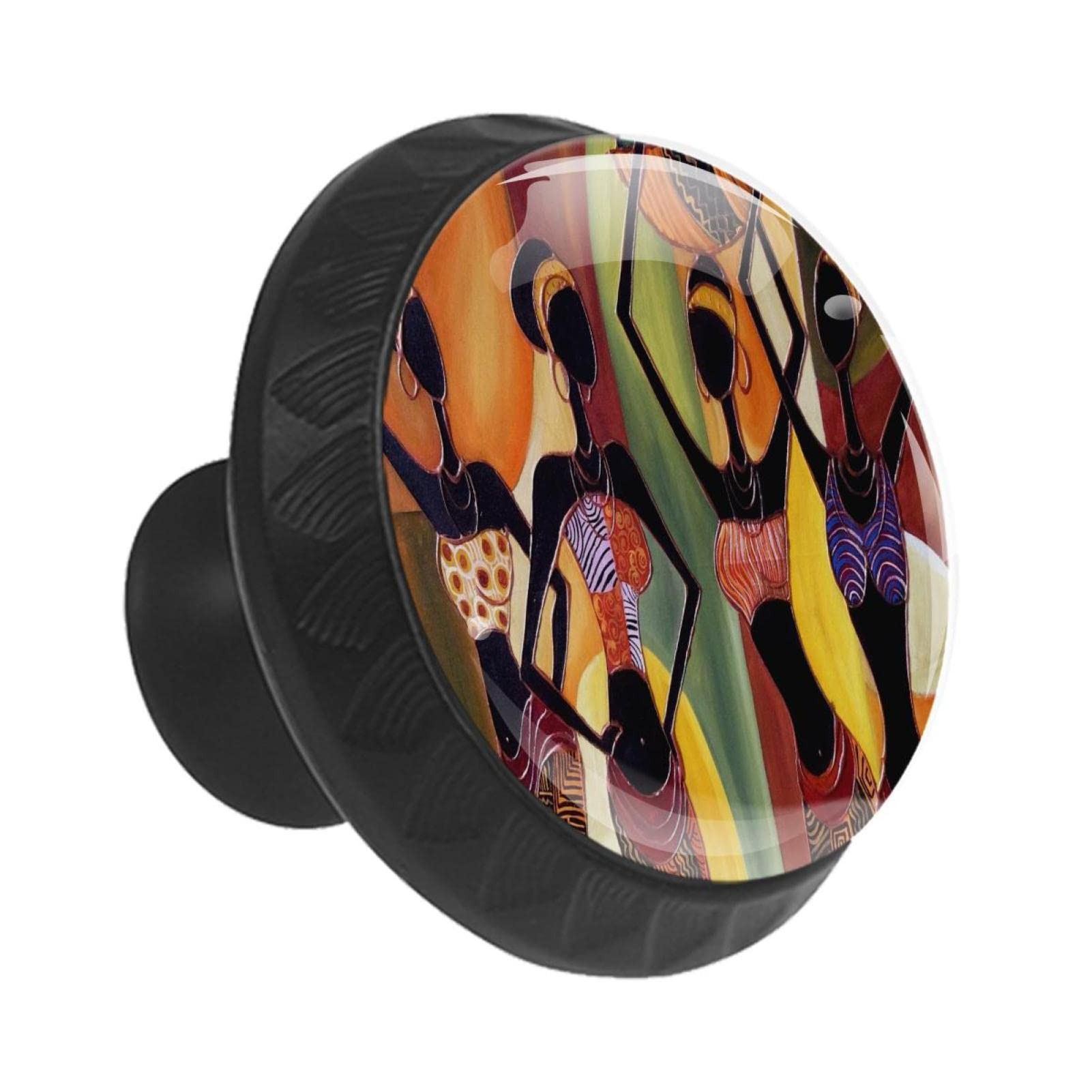 Boutons d'armoires rétro femme africaine lot de 12 pour relooker vos meubles