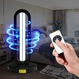 UV Lamp with Ozone Sanitizer Lamp for Home & Commercial Use – 38W UVC Sanitizer Lamps with Remote Control & 3-Speed Timer (15/30/60 Mins), 99.99% Disinfection Rate,110V Odor Elimination