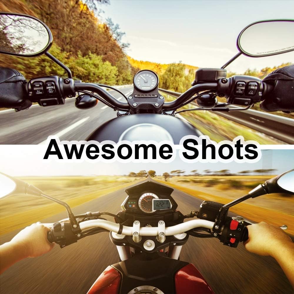 Supporto mentoniera casco motociclista, supporto videocamera GoPro Hero 2018 6 5 4 3 Session SJCAM AKASO Campark Polaroid Osmo (Black)