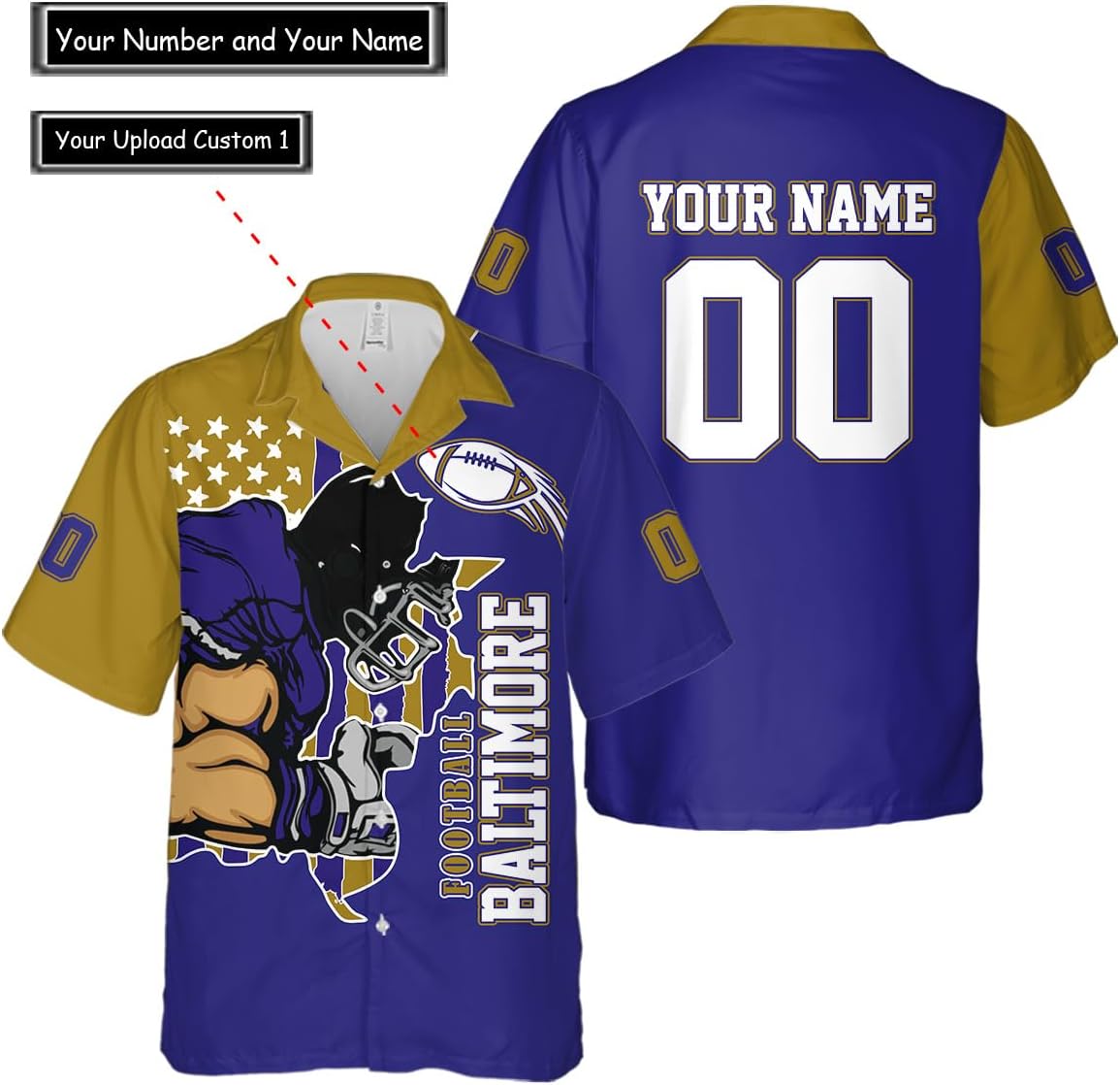 Discover Personalized Baltimore Football Team Ravens Hawaiian Shirts for Men, Gift for Fan