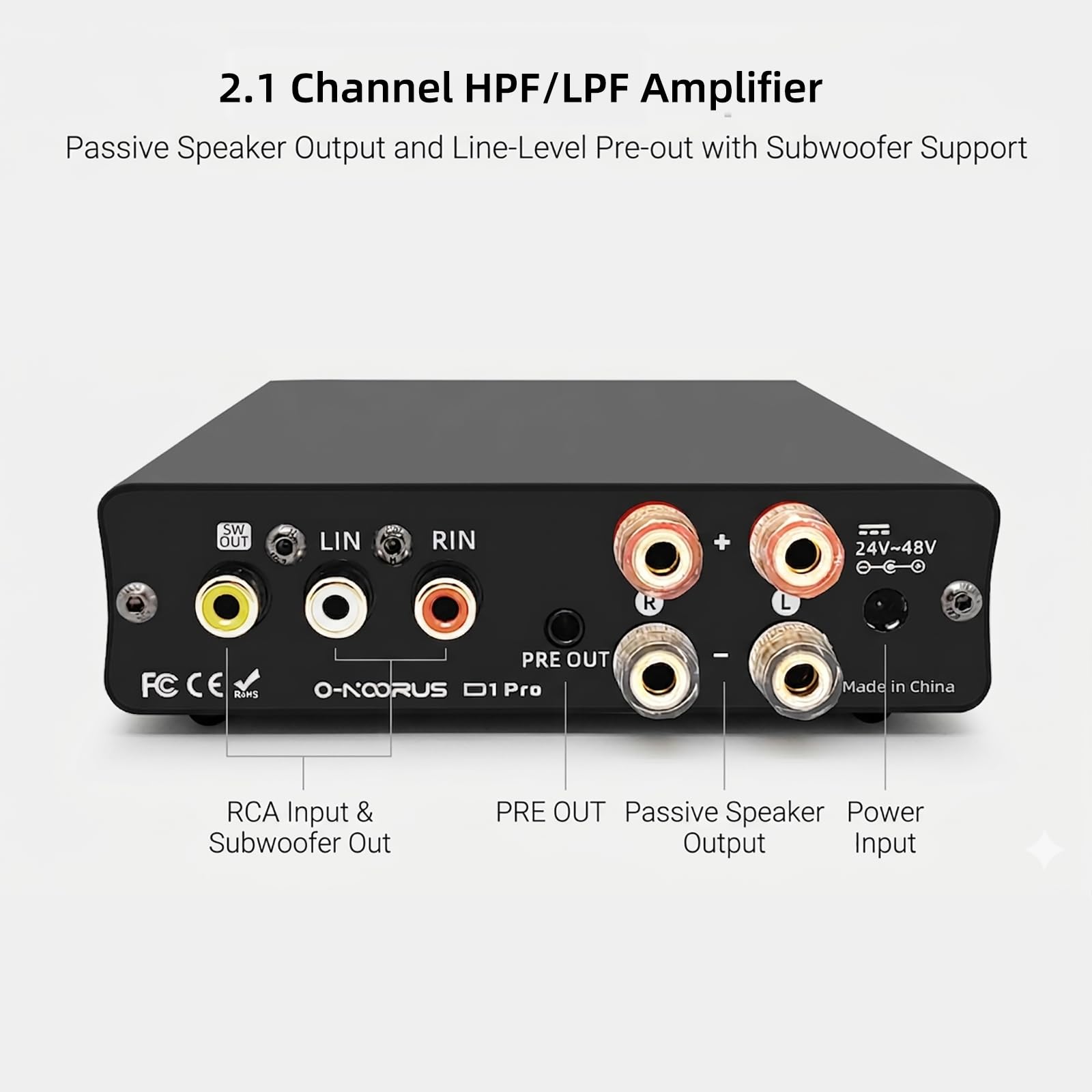 Amazon.com: ONUOSU D1 PRO TPA3255 PFFB 2.1 Channel Hi-Fi Amplifier