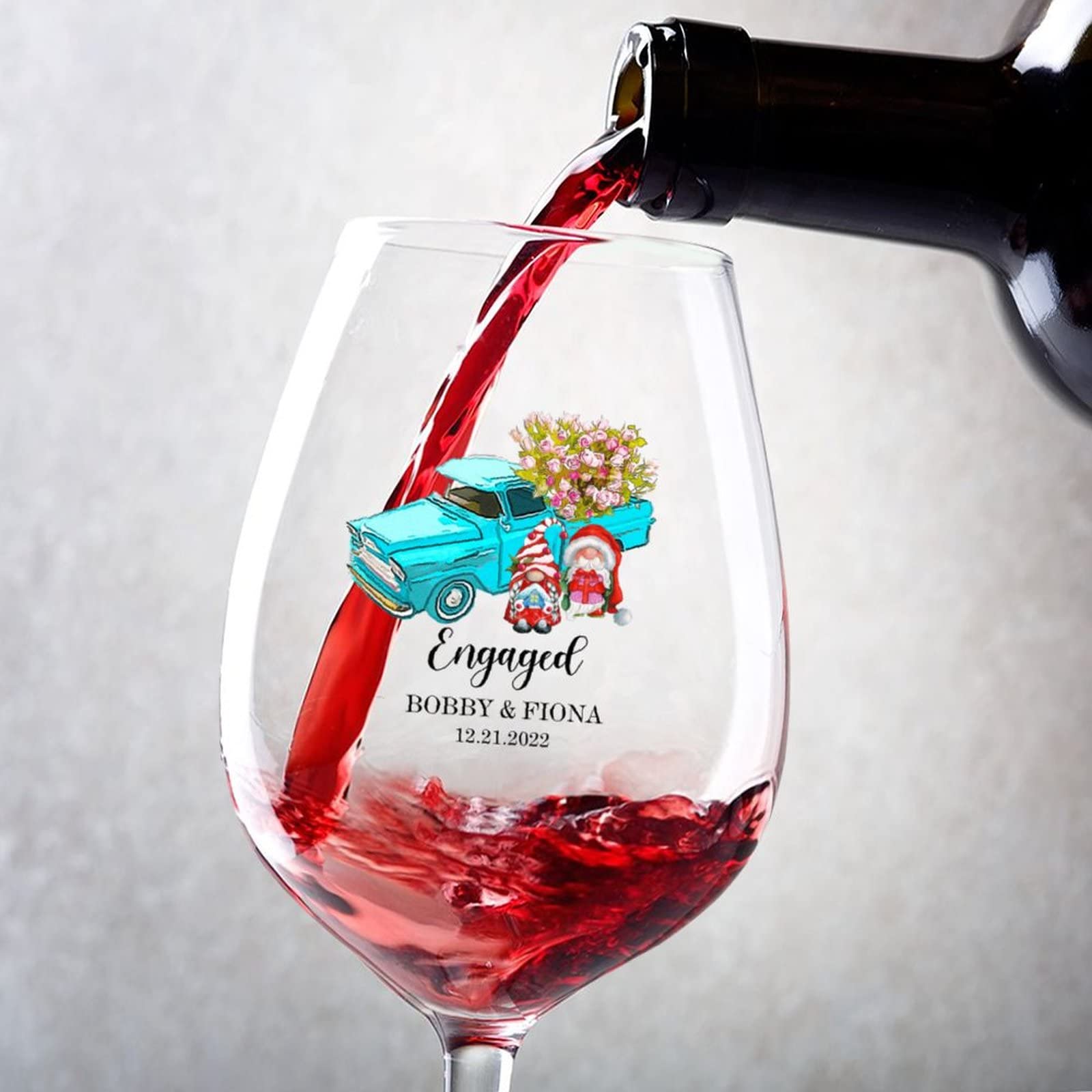 Verres à vin à tige longue raffinés avec finition supérieure de 325 ml, millésime 2023