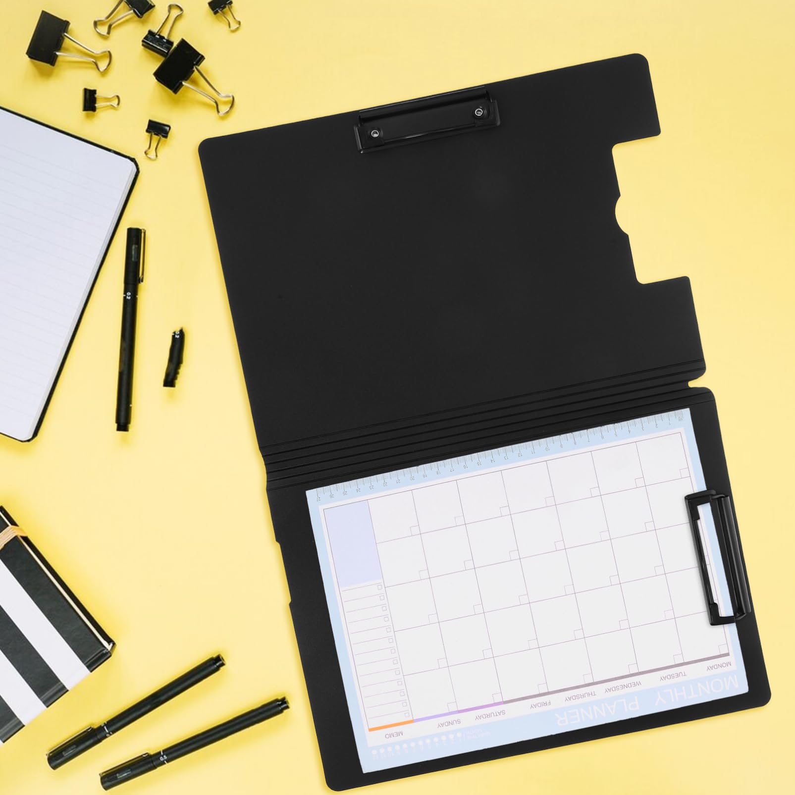 NUOBESTY 6pièces Porte-documents Pliable avec Double Pince pour Organisation de Documents Étanche et Léger pour Usage de Bureau ou Personnel