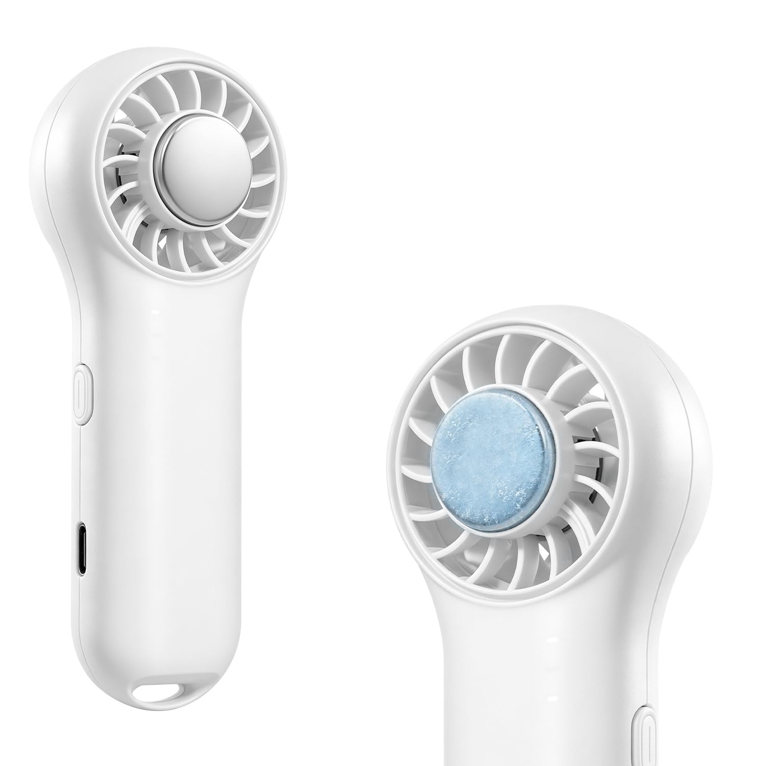 Winwj Handheld Fan with Active Ice Cooler, Portable Fan 20000 RPM High Speed, Hand Held Fans 20.5H Long Runtime, 4 Speeds USB Fan Rechargeable Mini Fan for Travel, Outdoor, Home & Office - White
