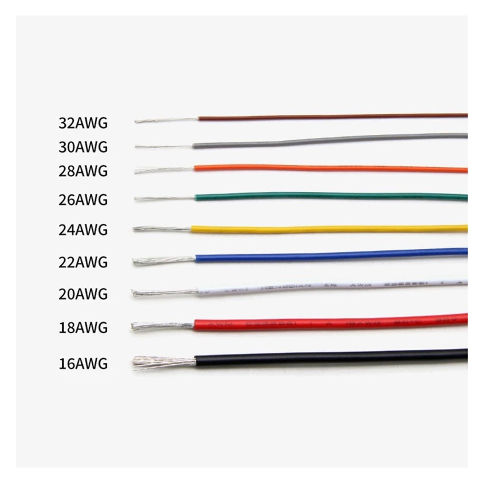 Cable electrónico de PVC UL1571 de 5/10/20/50/100/200m, Cable Flexible 24/22/20/18/16AWG, Cable de línea de Cobre estañado Aislado(Black 50m,20AWG)