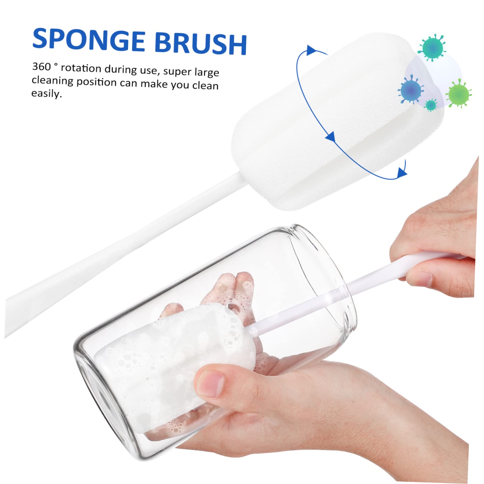 4 Ensembles Kit de Nettoyage de Bouteilles Brosse Éponge Brosse Bouteille pour Nettoyage de Verres et Contenants Design Ergonomique et Matériaux Sûrs