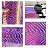 ONEART | Iridescent Transparent Embossed Vinyl Holographic Blue Clear PVC Vinyl Craft Film 16"×54" for Sewing DIY Projects (Snakeskin-Red) #2