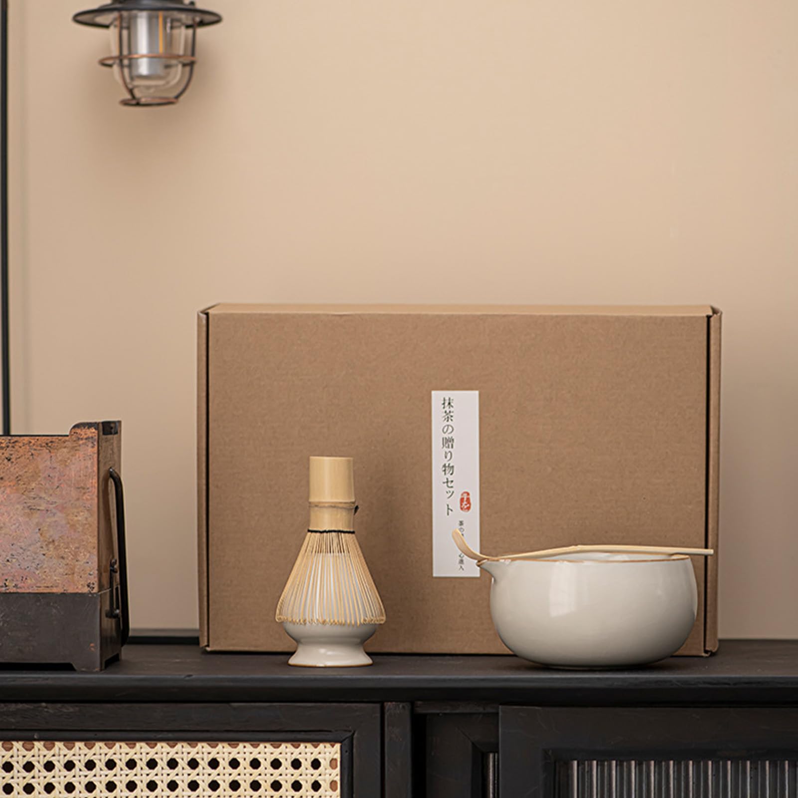 4 Pcs Service À Thé Japonais, Matcha Whisk Set Matcha Bowl, Support De Fouet À Matcha Kit, Set Fouet À Matcha, Ensemble De Fouet À Matcha,Ensemble Bol À Whisky Matcha (Beige)