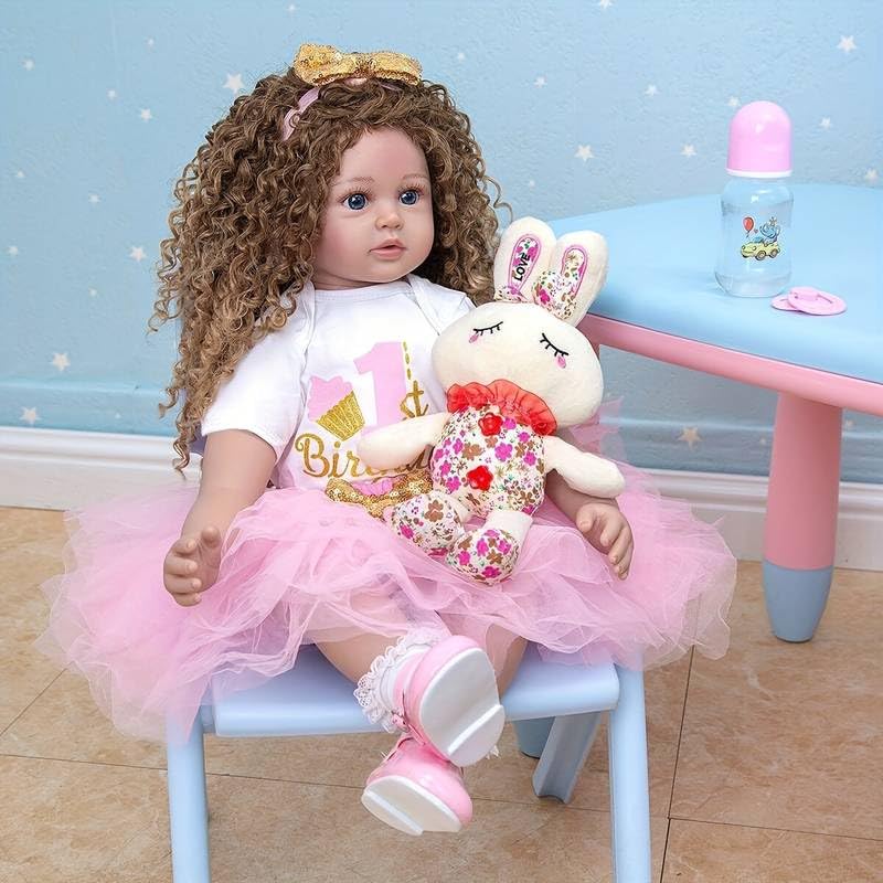 Muñeca Reborn Bebé Realista Silicone 24 Pulgadas miniatura 1