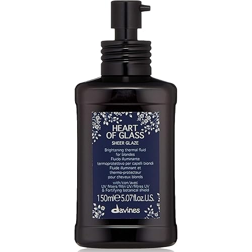 Davines Heart of Glass Sheer Glaze for Blonde Care, Leave On Thermal Styling Support, Add Shine And Heat Protect, 5.07 fl. oz.