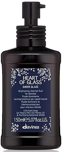 Davines Esmalte transparente Heart of Glass para el cuidado de la rubia, soporte térmico para peinado, añade brillo y protección contra el calor,