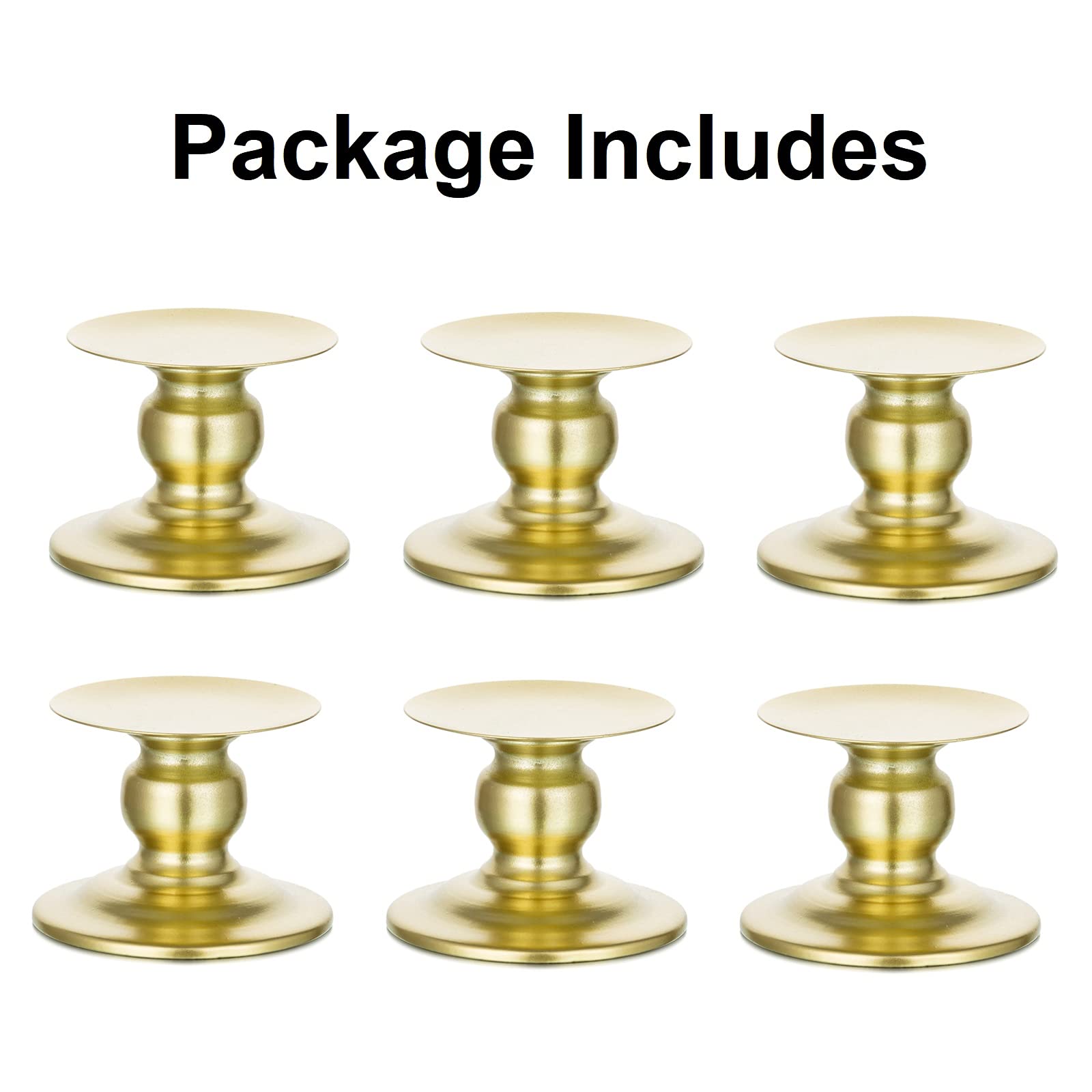Romadedi Lot De 6 Bougeoirs Dorés Métal - Hauteurs Variées Pour Décoration Table Et Mariage