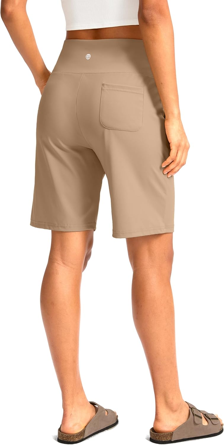 G Gradual Women's Bermuda Long Shorts with Pockets 9" High Waisted Knee Length Shorts for Women Walking Athletic Workout - Image 3