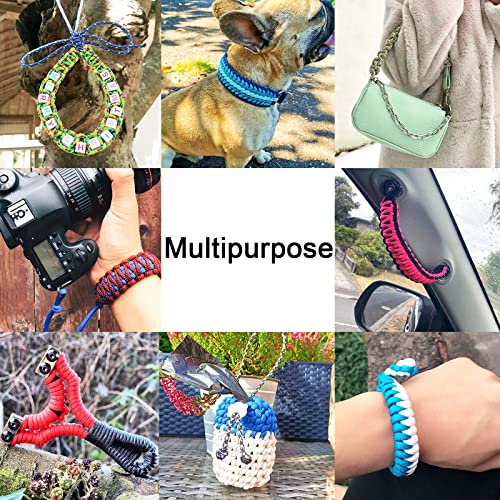 MONOBIN Paracord 550 Combo-Set, 24 Farben Paracord-Seil mit Anleitung für die Herstellung von Paracord-Armbändern, Schlüsselbändern, Hundehalsband, Geschenkidee (24 Farben B)