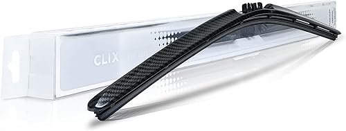 Clix Wipers - Limpiaparabrisas automotrices de fibra de carbono roja - Limpiaparabrisas de repuesto universal con clip - Para todo tipo de clima - Clix Wipers - Limpiaparabrisas automotrices de fibra de carbono roja - Limpiaparabrisas de repuesto universal con clip - Para todo tipo de clima -