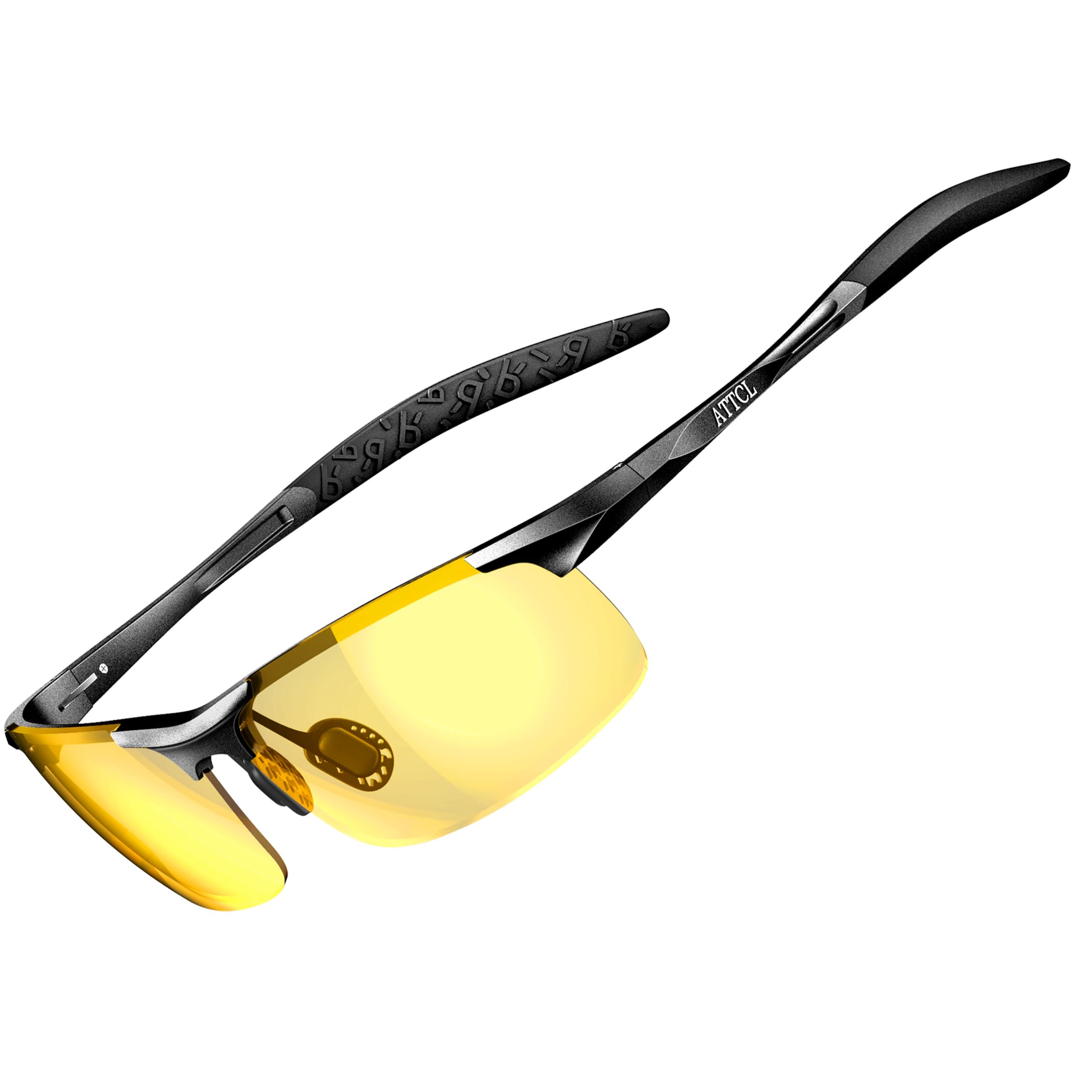ATTCL Men's Night Driving Glasses - Driving Glasses for Men, Al-Mg metal 8177 night