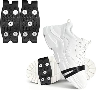 Universal Non-Slip Gripper Spikes, 2026 New 5-Claw Ice Cleats for Shoes and Boots, Anti-Skid Snow Ice Grips Steel Nails Traction Cleats for Hiking Walking Climbing Fishing Mountaineering (Black x2)