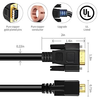 Amazon.com: XANHAM 6.6 Feet(2 Meter) RS232 Null Modem Cable