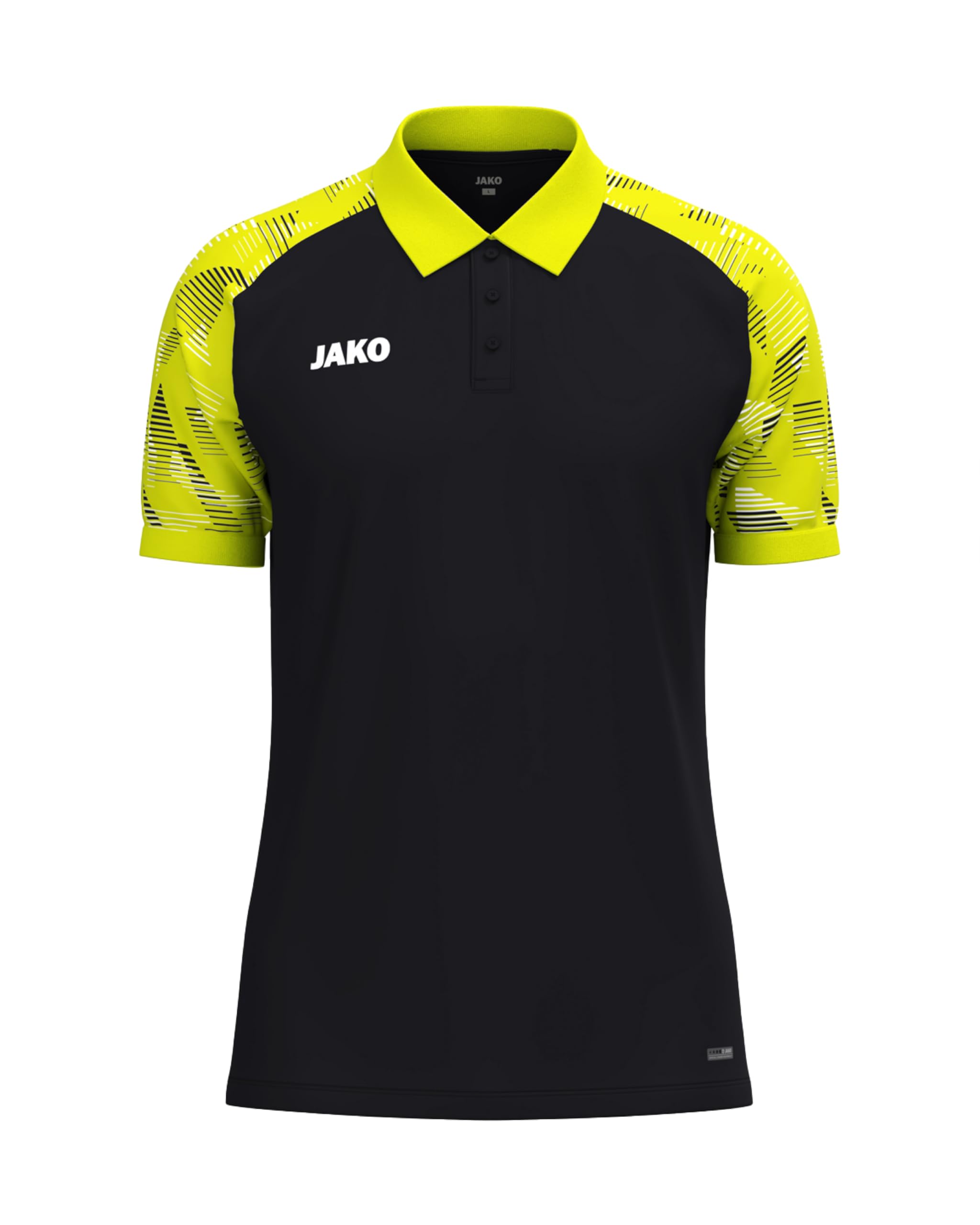 JAKO Unisex Poloshirt Sonic, schwarz/Neongelb, 4XL