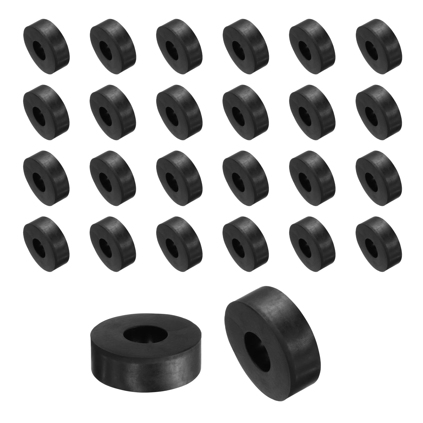 sourcing map 60 Pcs Rubber Spacers 30mm OD x 12mm ID x 10mm Height Round Anti Vibration Spacer Rubber Bushing Grommets