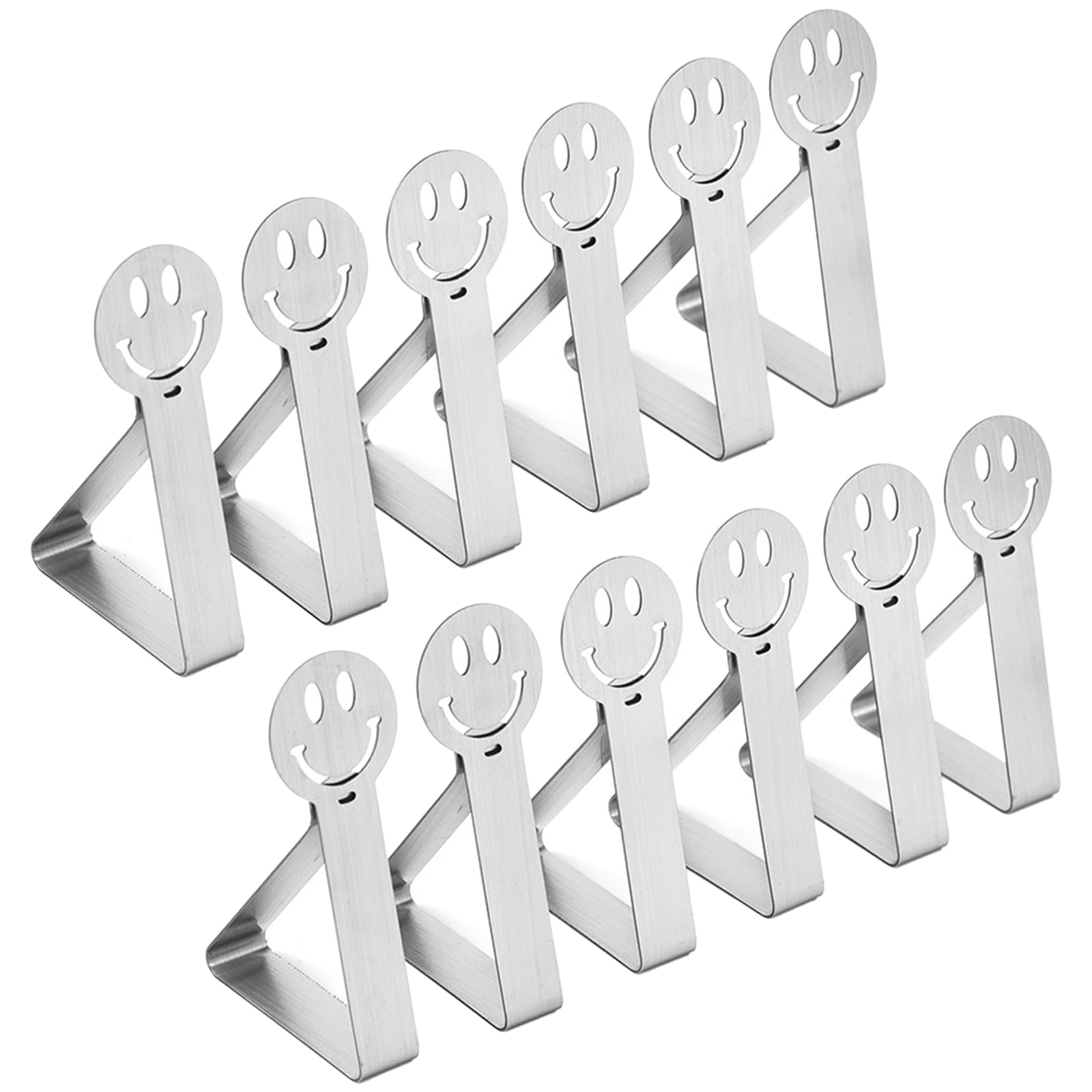 Noirwwe Tablecloth Clips, 12 Pcs Stainless Steel Smile Design Holders