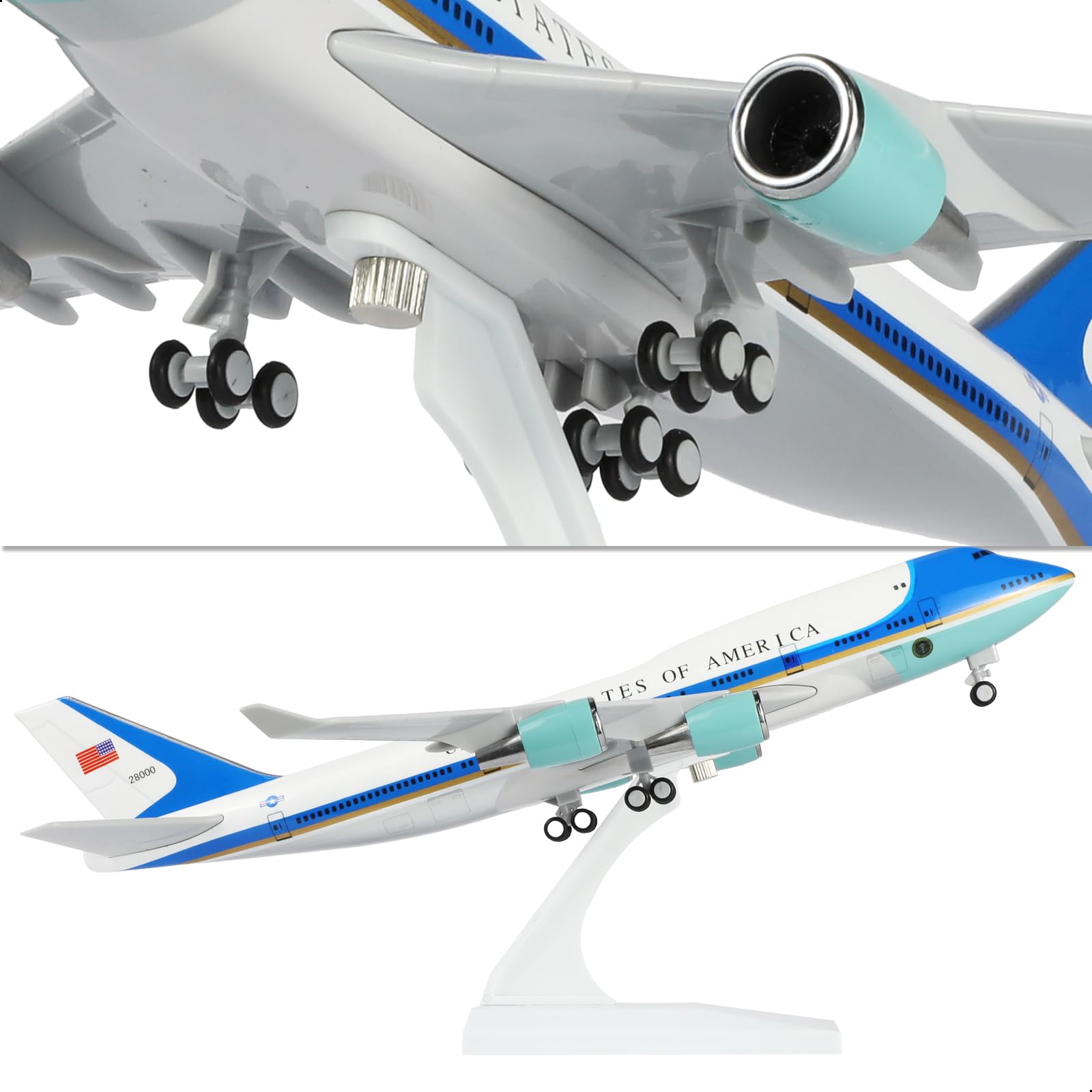 1/240 Air Force One 747 Modellflugzeug für Boeing 747 Modellflugzeug mit Ständer (12 Zoll Länge) Vorgefertigter Modellbausatz für Erwachsene - Kreative Geschenke aus der Luftfah
