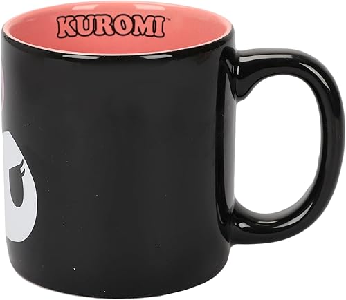 Bioworld Kuromi - Taza de cerámica negra de 16 onzas