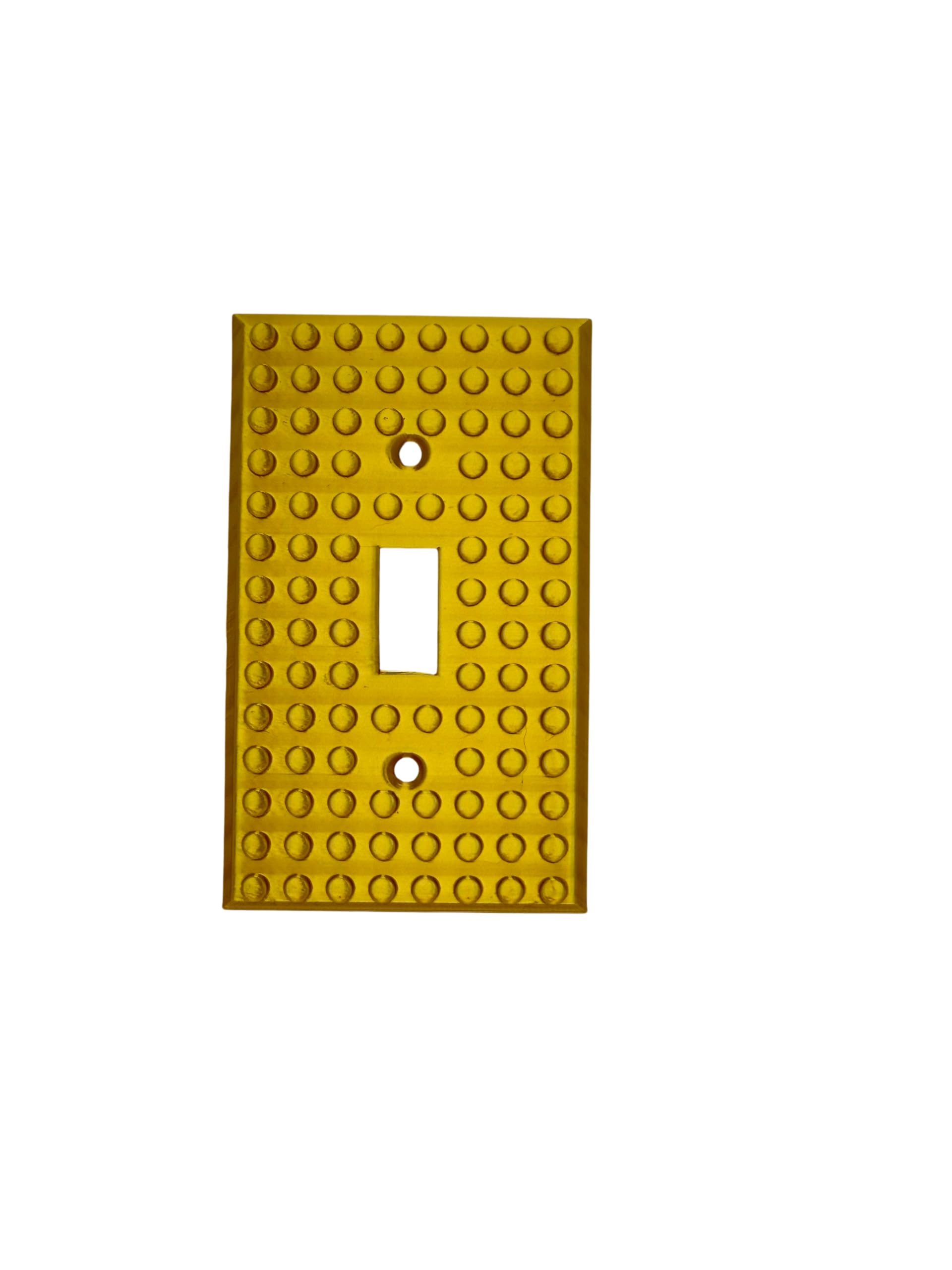 Brick Wall Plate, Single Toggle Light Switch Cover for Kids Bedroom, Game Room, 1-Gang (Gold)-image-6