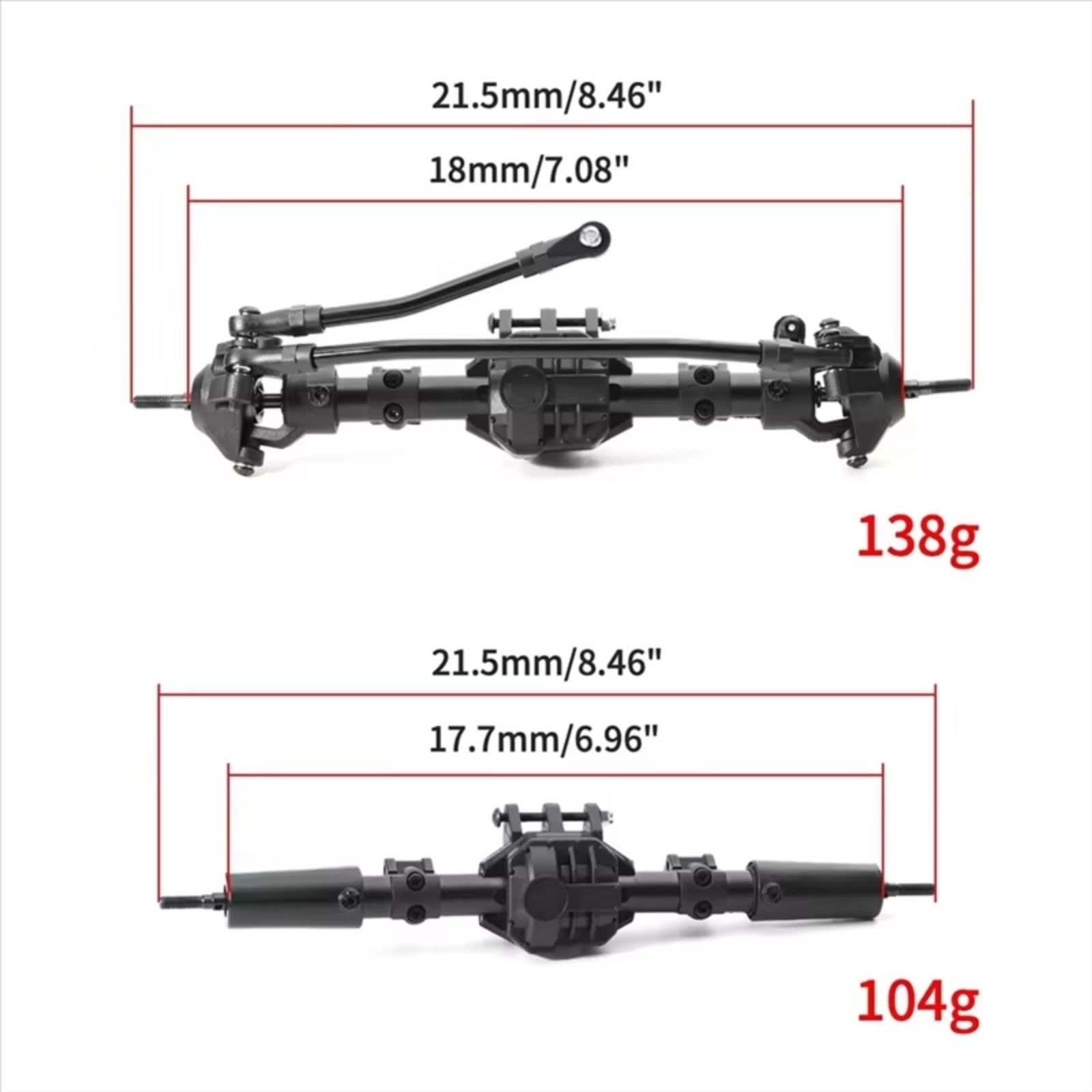 RC Vorder Hinter Achse Für Axial Für SCX10 II 90046 90047 1/10 RC Crawler Auto Upgrade Teile Zubehör 2 Stück Vorne Hinten Differentialachse