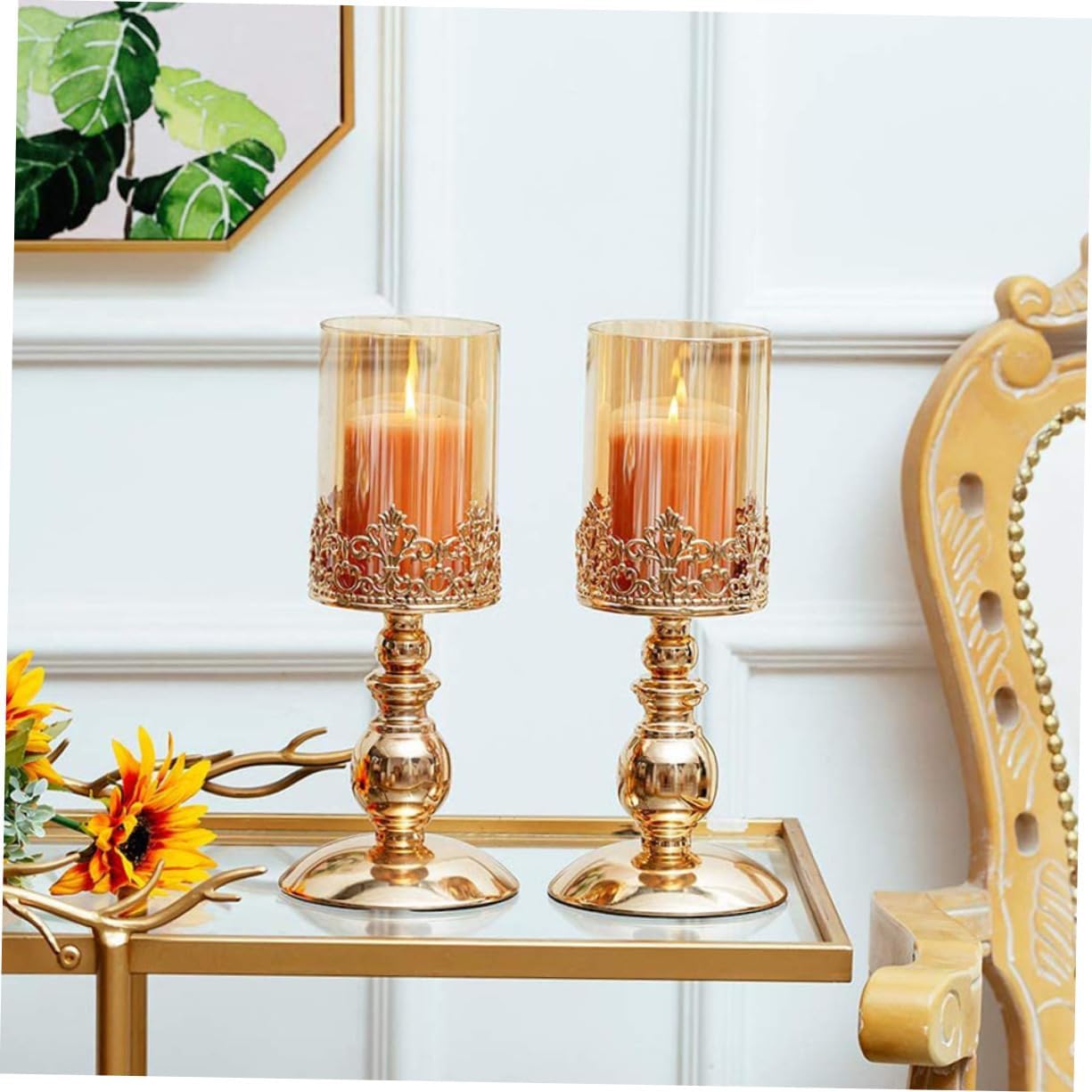 Elegant Candle Holder for Wedding Home Decor Modern Candlestick Stand for Pillar Candles Vintage Style Wedding Anniversary Centerpiece Sturdy Unique Design