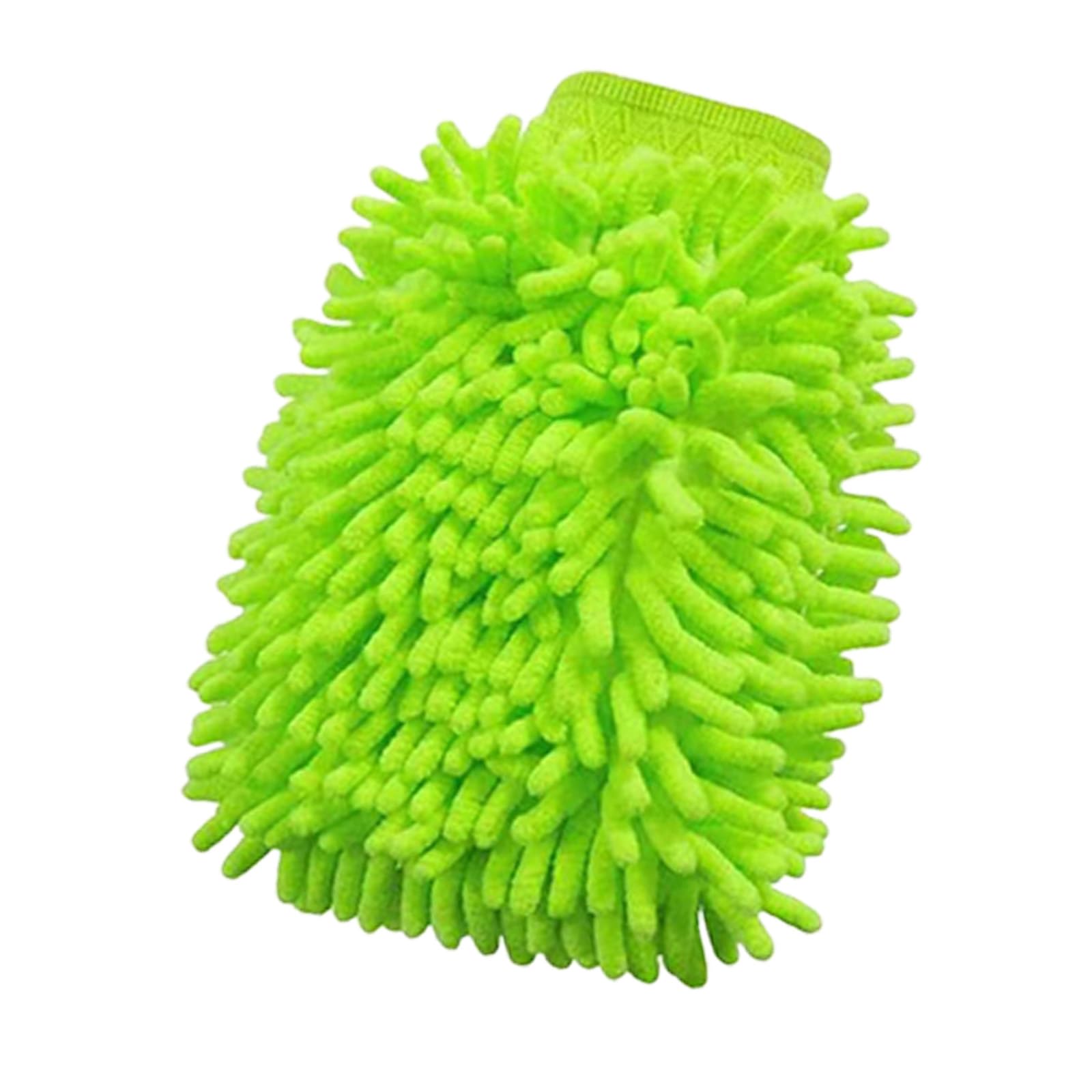 Hsioluted Chenilles Wool Soft Auto Car Washing Glove Cleaning Car Cleaning Glove Auto Interior Exterior Application Double Layer Wool Blend Vehicle Wash Mitts Absorption Ergonomic Design Safe