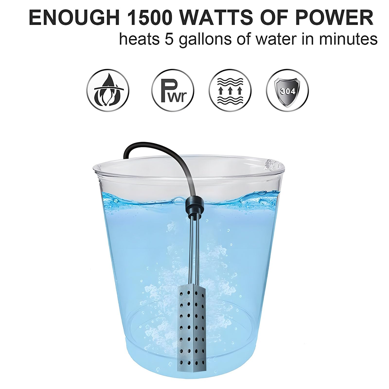 Riscaldatore di Immersione elettrica termostatica 2500w-controller Digitale e Elemento in Acciaio Inossidabile per Vasca, pagaia e Riscaldamento della Piscina Fuori Terra