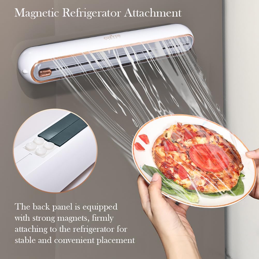 EasyCutter- The Premium Effortless Cling Film Dispenser for Every Kitchen by COZYTO (Amazing Gray)